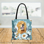 Tote Bag - Golden  Flowers