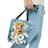 Tote Bag - Golden  Flowers