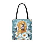 Tote Bag - Golden  Flowers