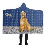 Hooded Blanket - Ahoy Nautical Golden Retriever