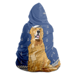 Hooded Blanket - Ahoy Nautical Golden Retriever